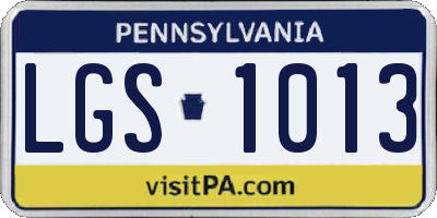 PA license plate LGS1013