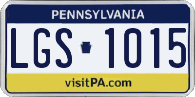 PA license plate LGS1015