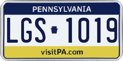 PA license plate LGS1019