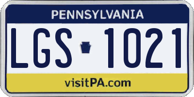 PA license plate LGS1021