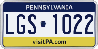 PA license plate LGS1022