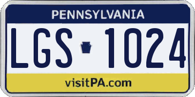 PA license plate LGS1024