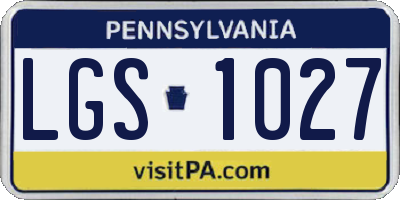 PA license plate LGS1027