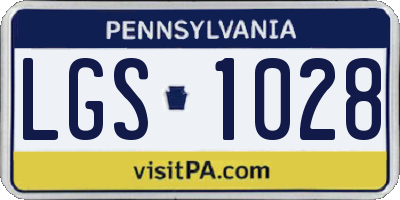 PA license plate LGS1028