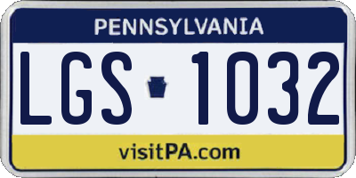 PA license plate LGS1032