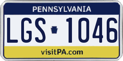 PA license plate LGS1046