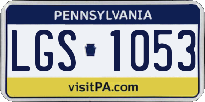 PA license plate LGS1053