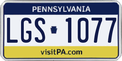 PA license plate LGS1077