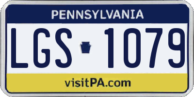 PA license plate LGS1079