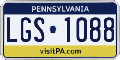 PA license plate LGS1088