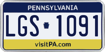 PA license plate LGS1091