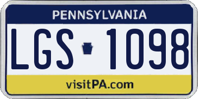 PA license plate LGS1098