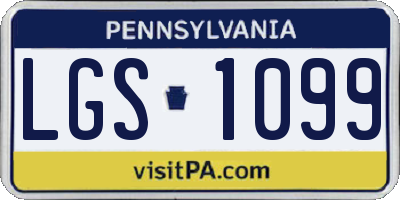 PA license plate LGS1099