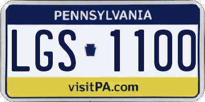 PA license plate LGS1100