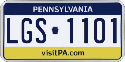 PA license plate LGS1101
