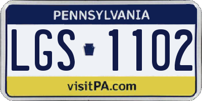 PA license plate LGS1102
