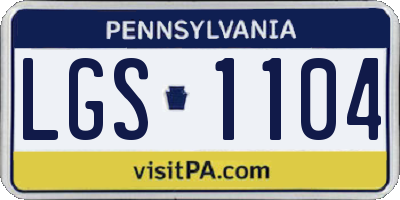 PA license plate LGS1104