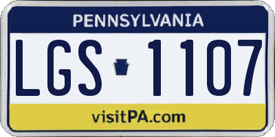 PA license plate LGS1107