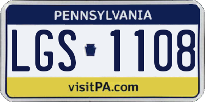 PA license plate LGS1108