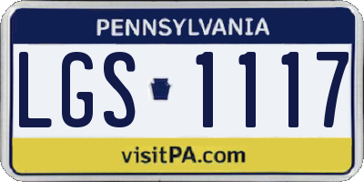 PA license plate LGS1117