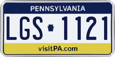 PA license plate LGS1121
