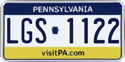 PA license plate LGS1122