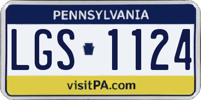 PA license plate LGS1124