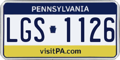 PA license plate LGS1126