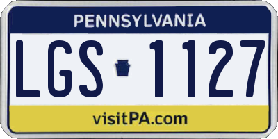 PA license plate LGS1127