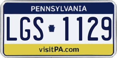 PA license plate LGS1129