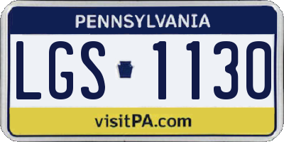 PA license plate LGS1130