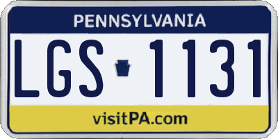 PA license plate LGS1131