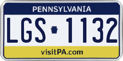 PA license plate LGS1132