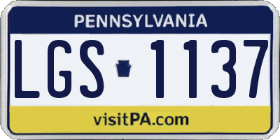 PA license plate LGS1137