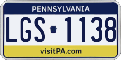 PA license plate LGS1138