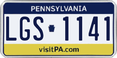 PA license plate LGS1141