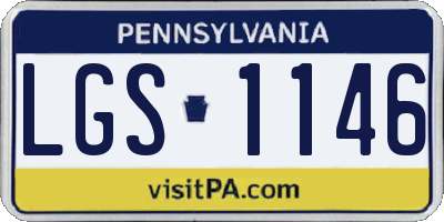 PA license plate LGS1146