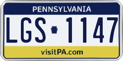 PA license plate LGS1147