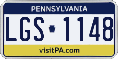 PA license plate LGS1148