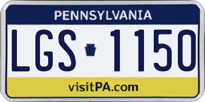 PA license plate LGS1150