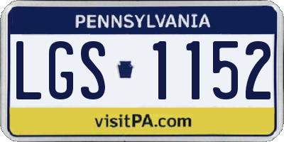 PA license plate LGS1152