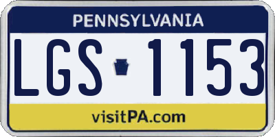 PA license plate LGS1153