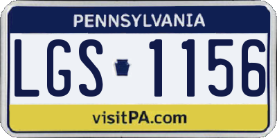 PA license plate LGS1156