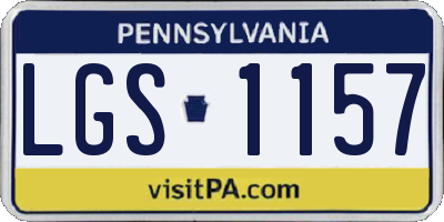 PA license plate LGS1157