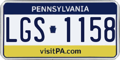 PA license plate LGS1158