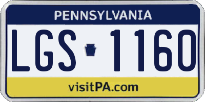 PA license plate LGS1160