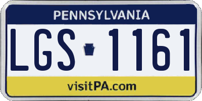 PA license plate LGS1161