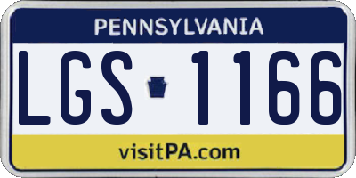 PA license plate LGS1166