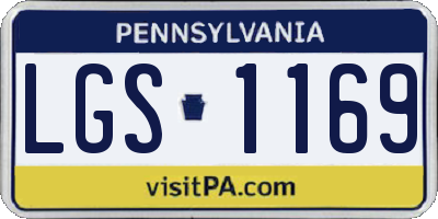 PA license plate LGS1169