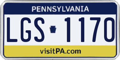 PA license plate LGS1170